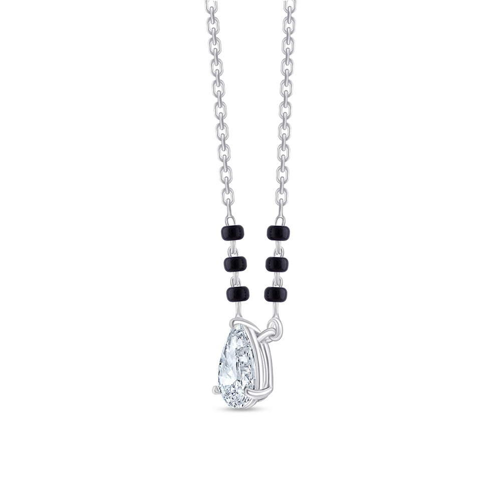 1 Carat Pear Cut Solitaire Mangalsutra Pendant