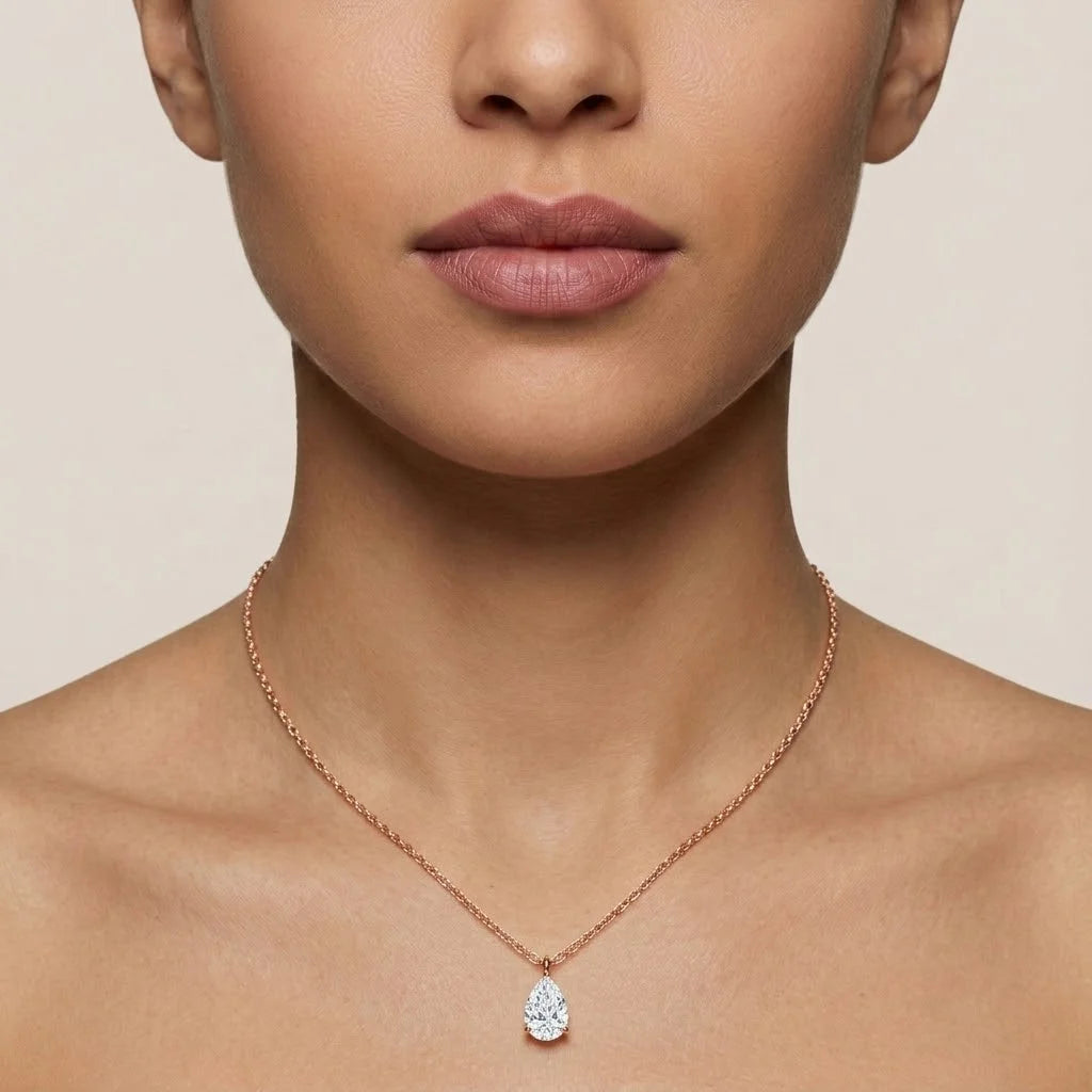 2 Carat Pear Cut Solitaire Pendant 