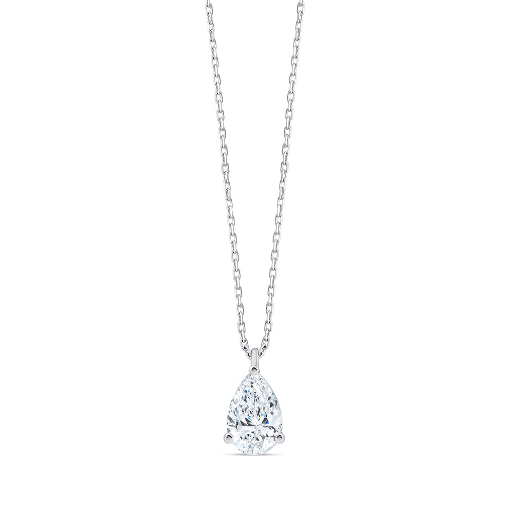 2 Carat Pear Cut Solitaire Pendant 