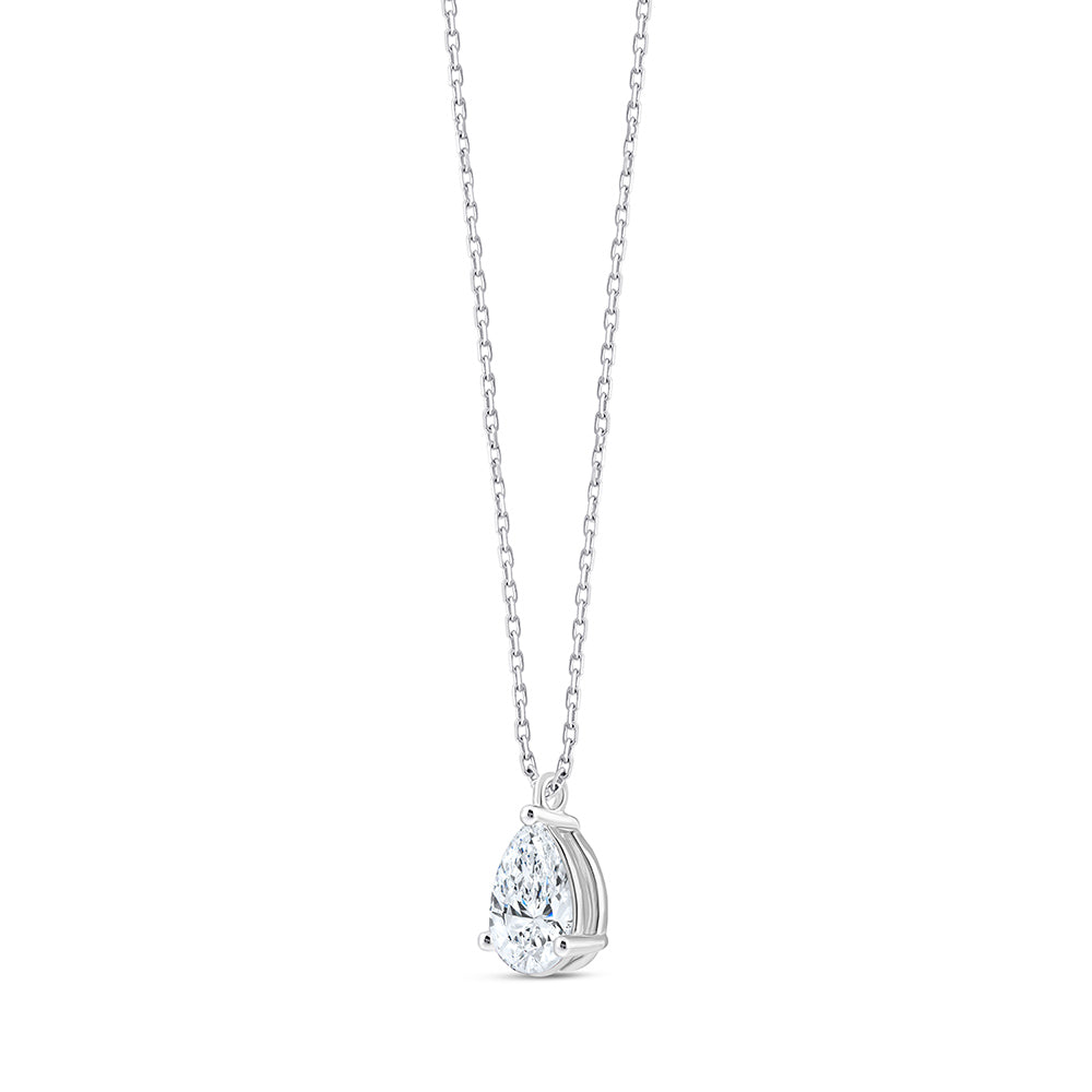 2 Carat Pear Cut Solitaire Pendant 