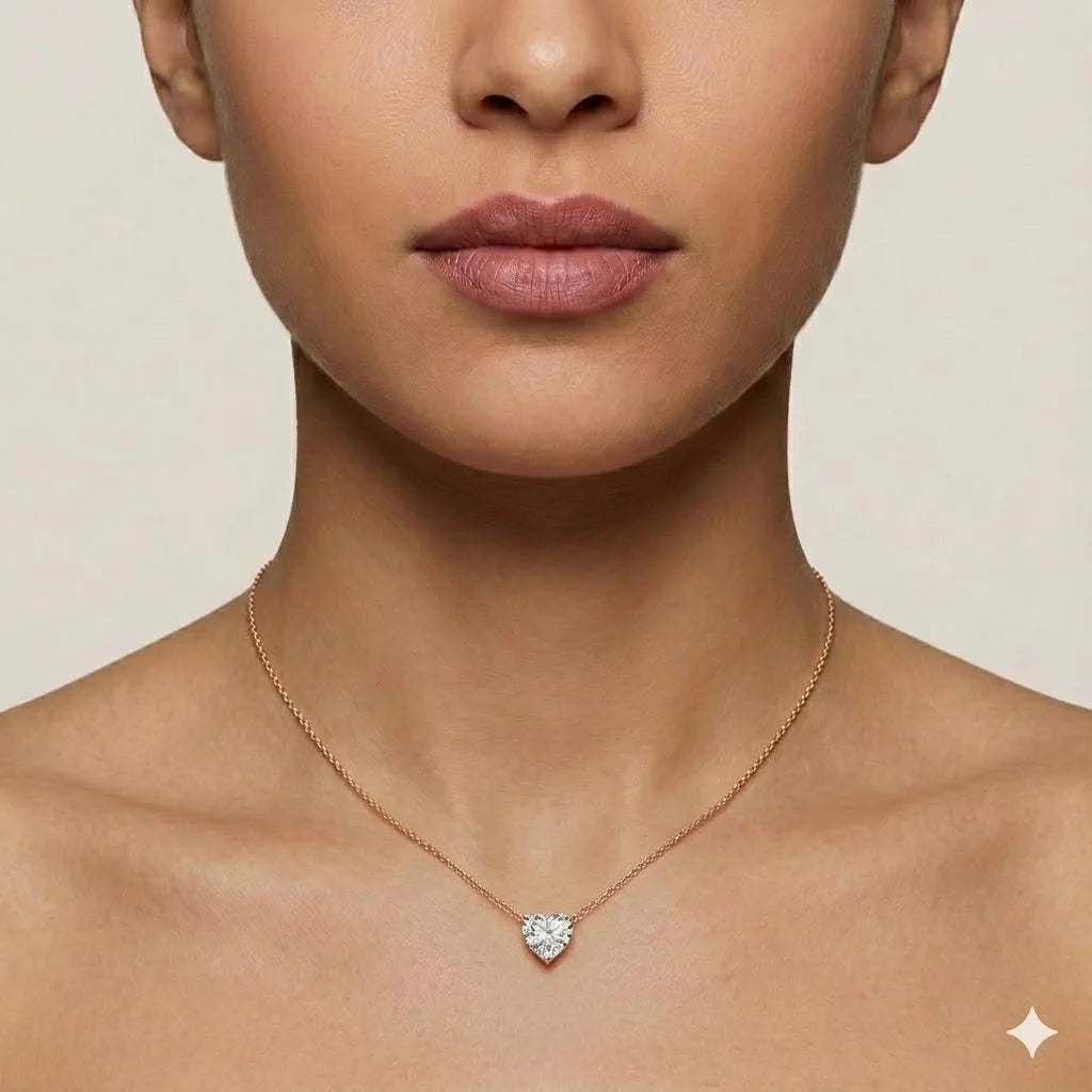 Heart Cut Solitaire Pendant
