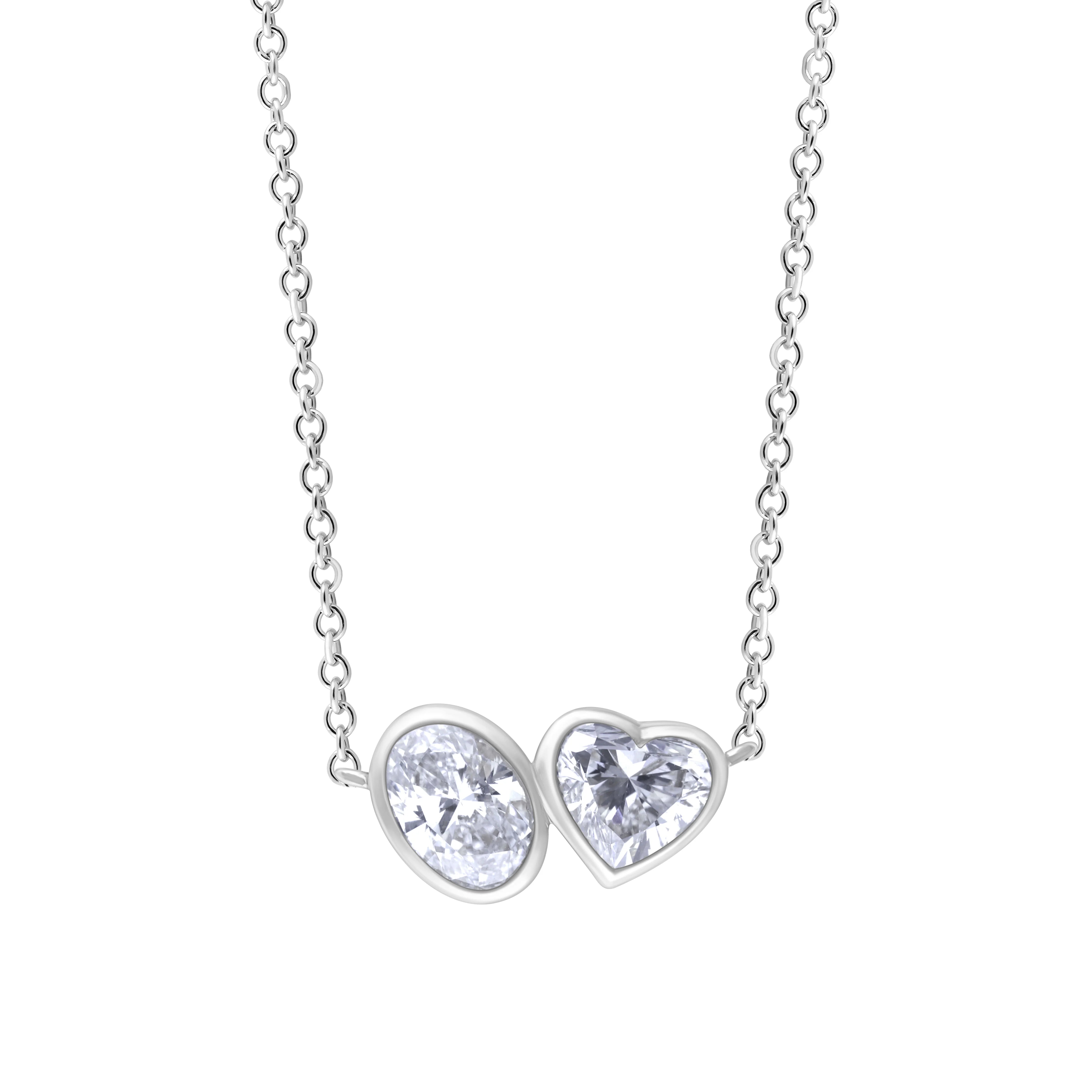 Oval  Heart Cut Toi Et Moi Pendant
