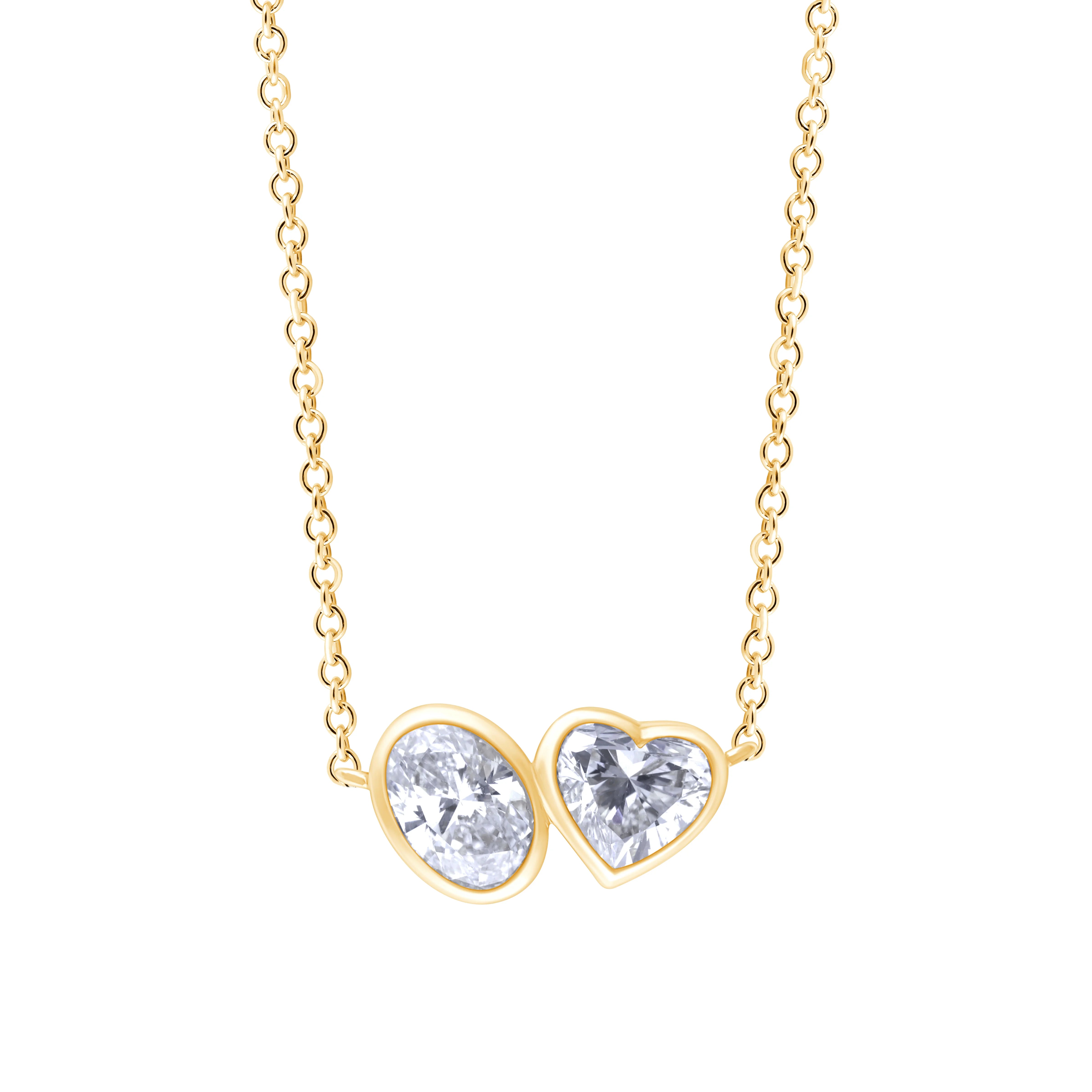 Oval  Heart Cut Toi Et Moi Pendant