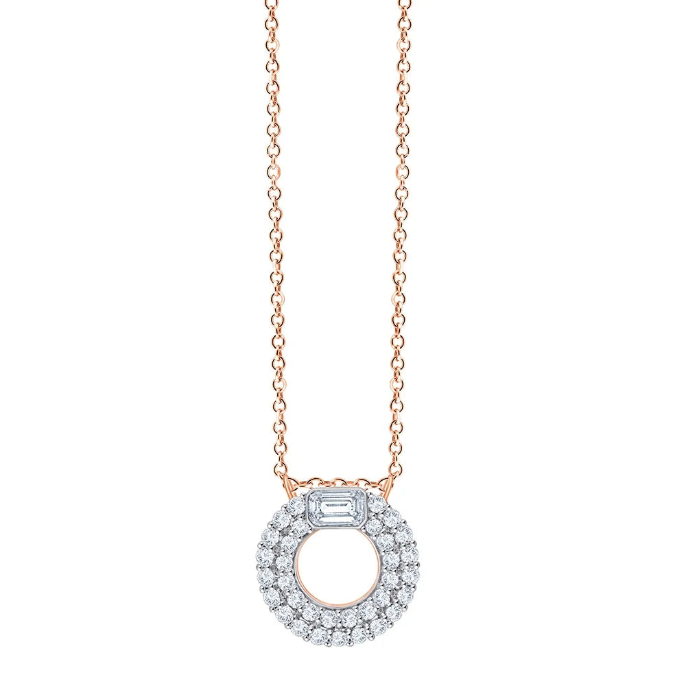 Emerald  Brilliant Cut Domed Circle Pendant