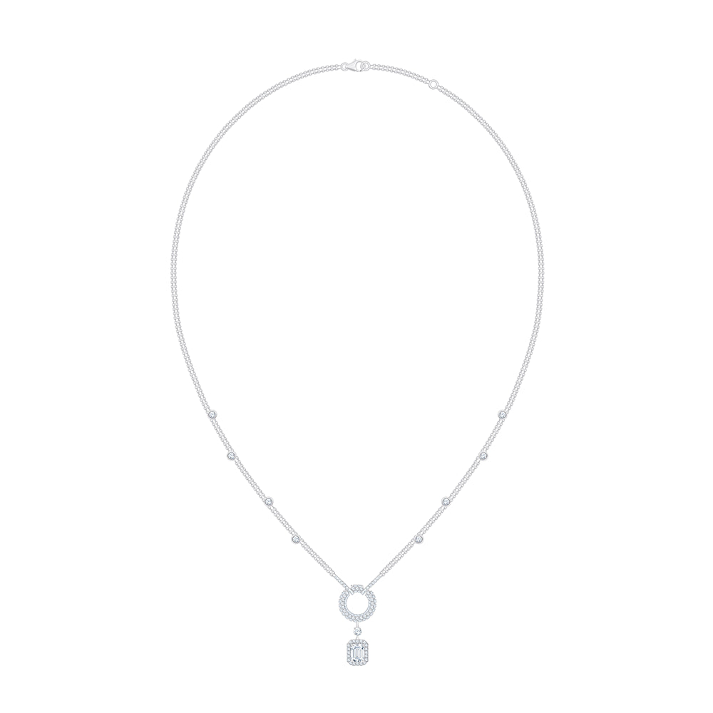 Emerald & Brilliant Cut Circle Drop Pendant