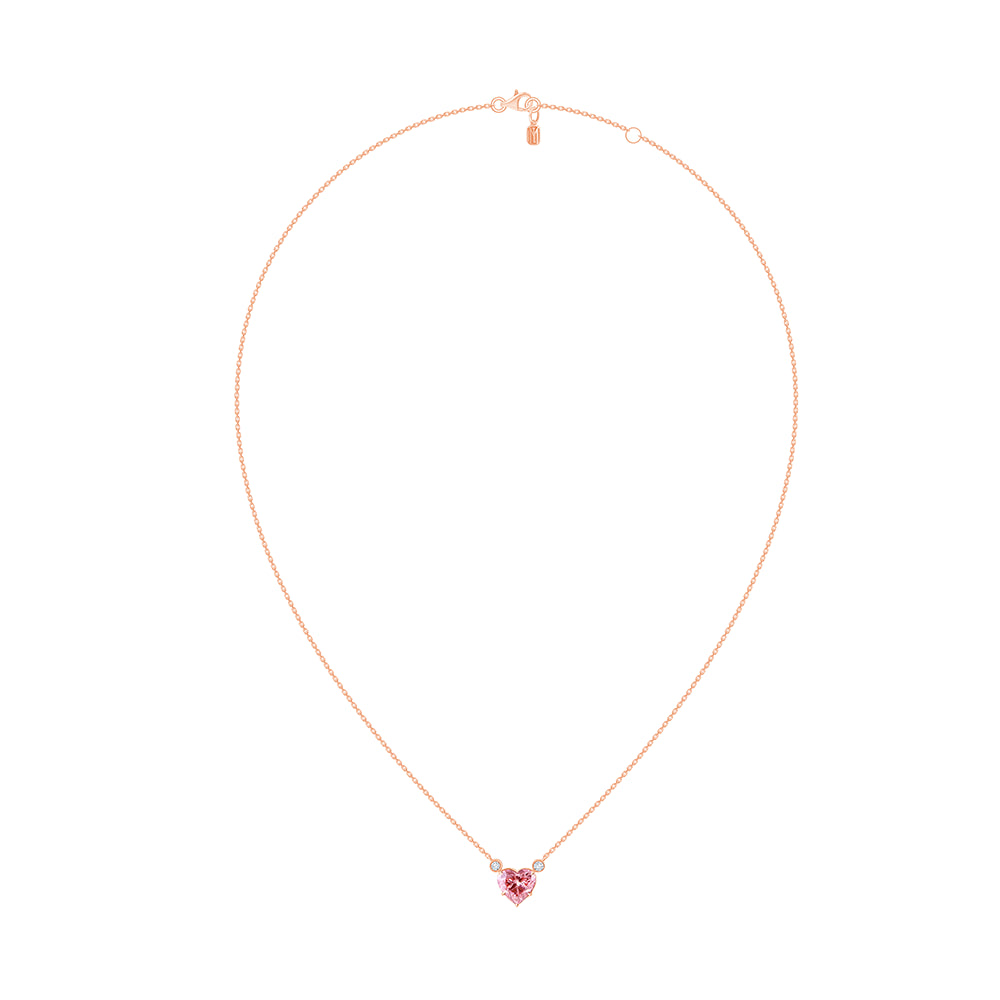 Heart Cut Pink Diamond Solitaire Pendant