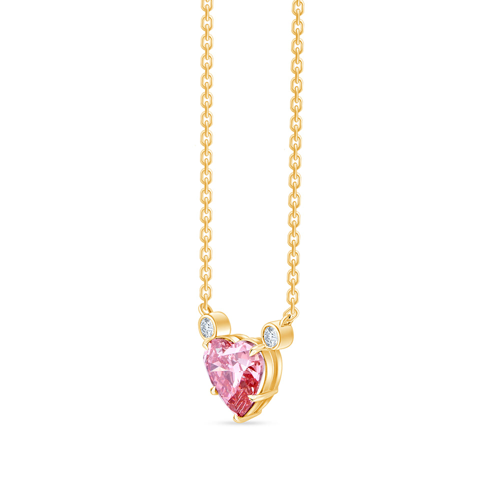 Heart Cut Pink Diamond Solitaire Pendant