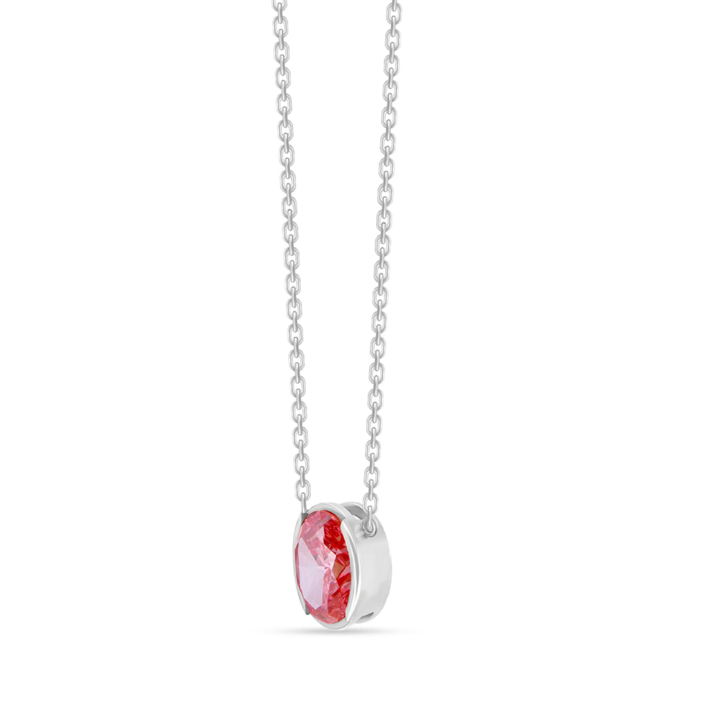 Oval Cut Pink Diamond Solitaire Pendant