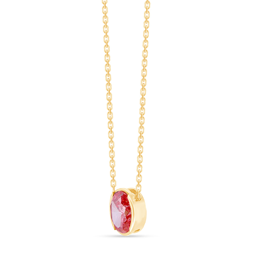 Oval Cut Pink Diamond Solitaire Pendant