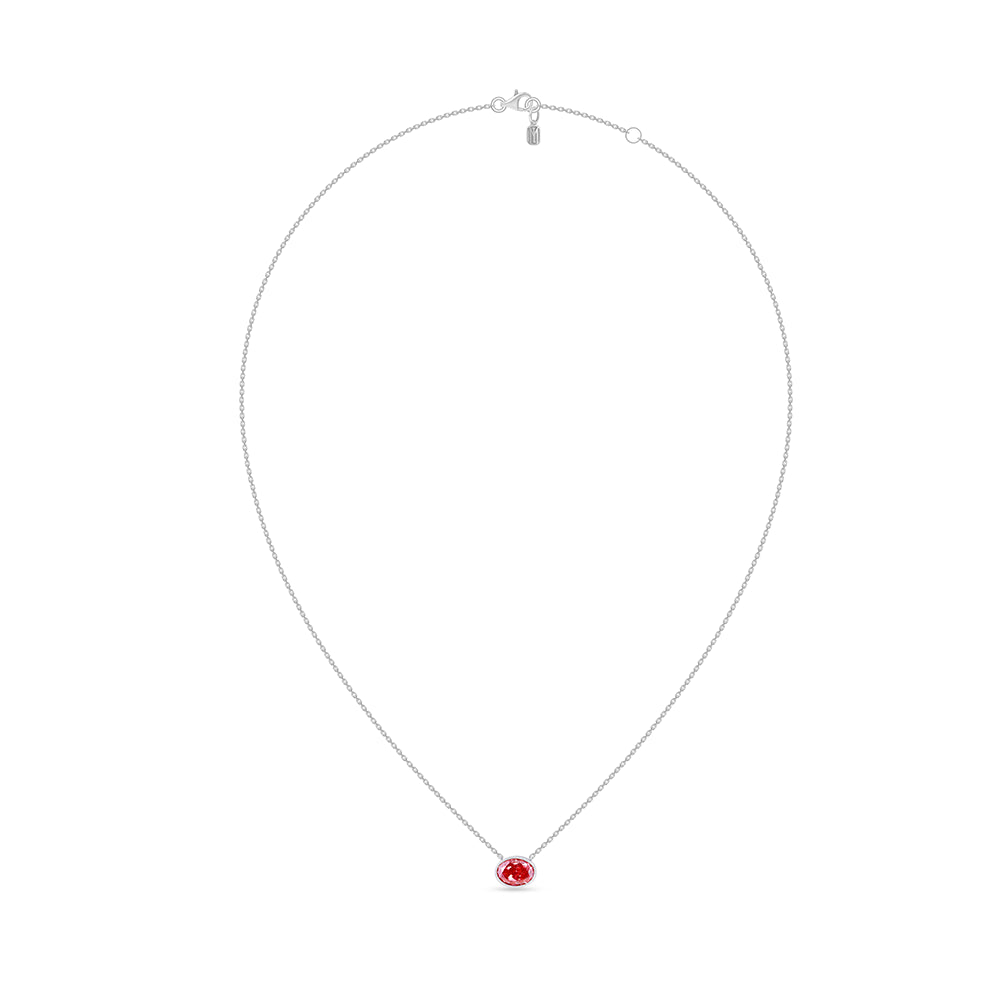 Oval Cut Pink Diamond Solitaire Pendant