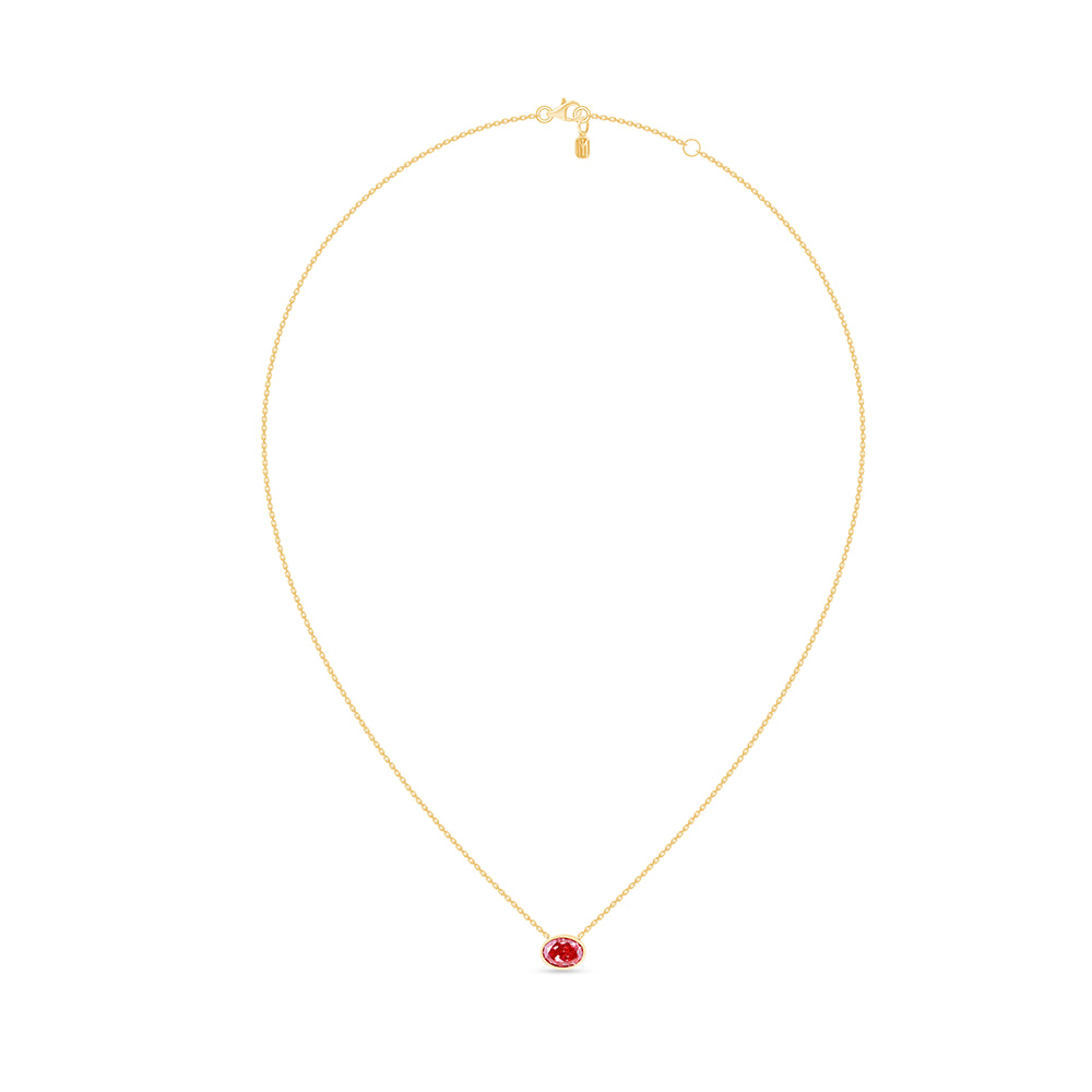 Oval Cut Pink Diamond Solitaire Pendant