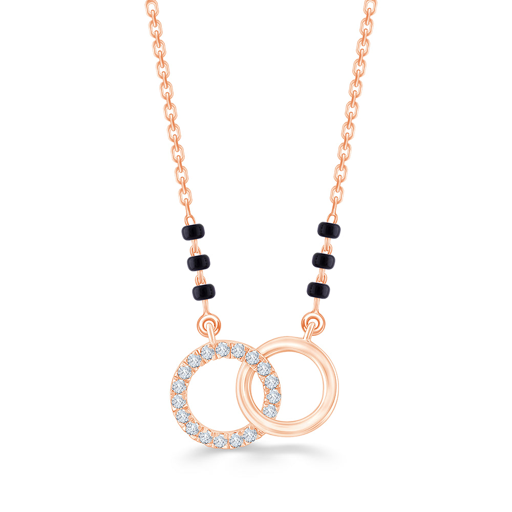 Brilliant Cut Interlocked Circle Mangalsutra Pendant