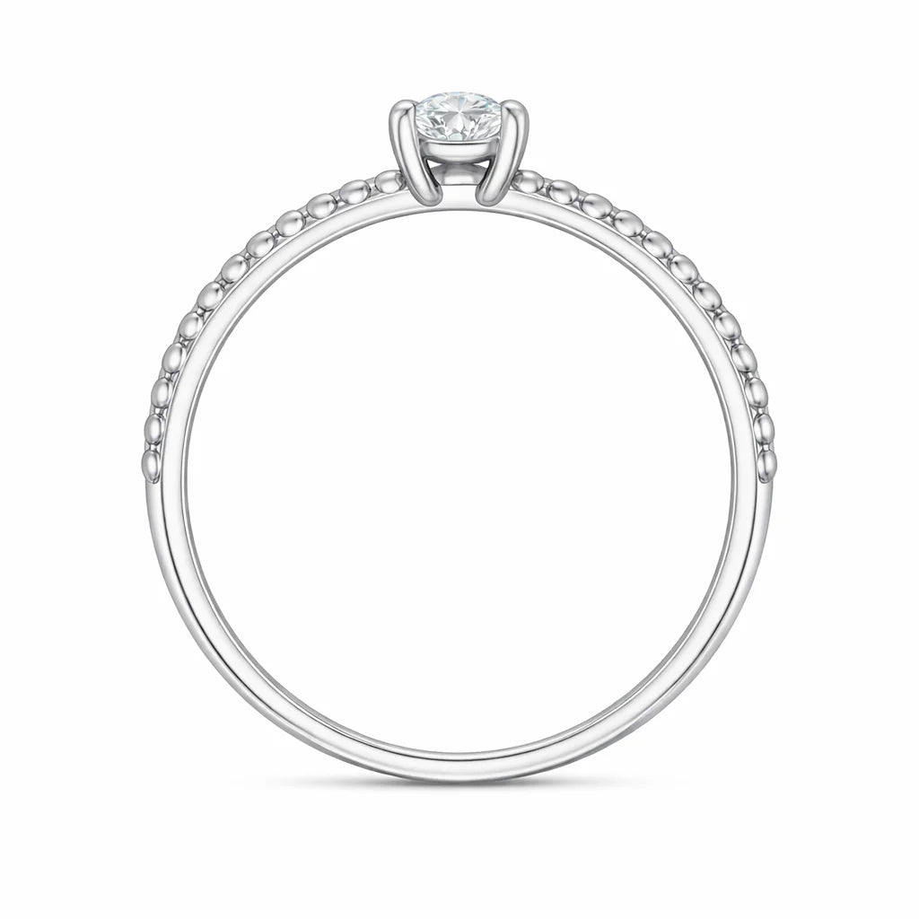 Brilliant Cut Beaded Stackable Ring