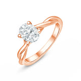 Oval Cut Twist Solitaire Engagement Ring
