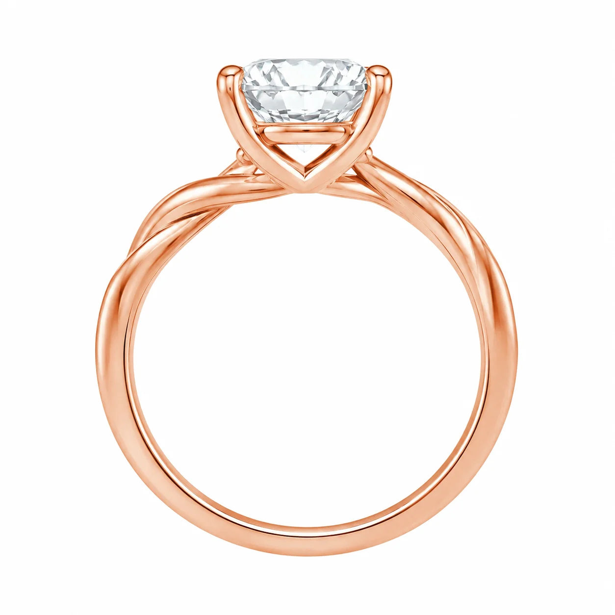 Oval Cut Twist Solitaire Engagement Ring