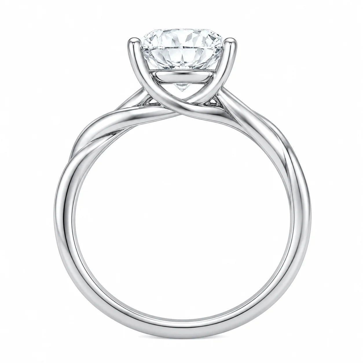 Oval Cut Twist Solitaire Engagement Ring