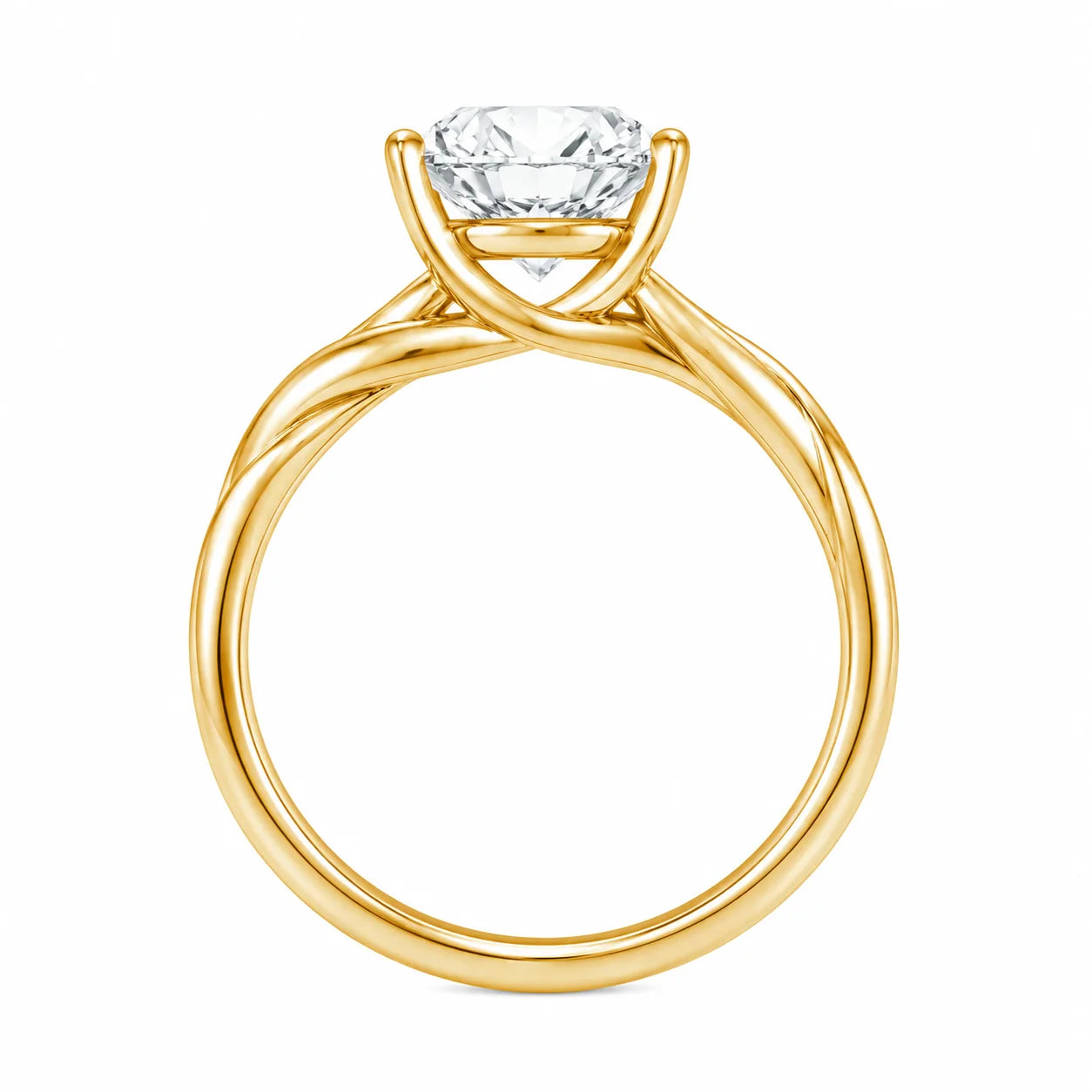 Oval Cut Twist Solitaire Engagement Ring