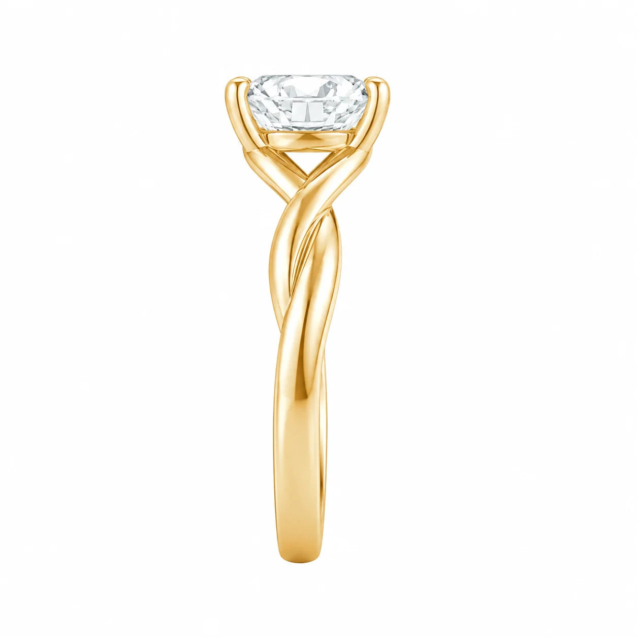 Oval Cut Twist Solitaire Engagement Ring