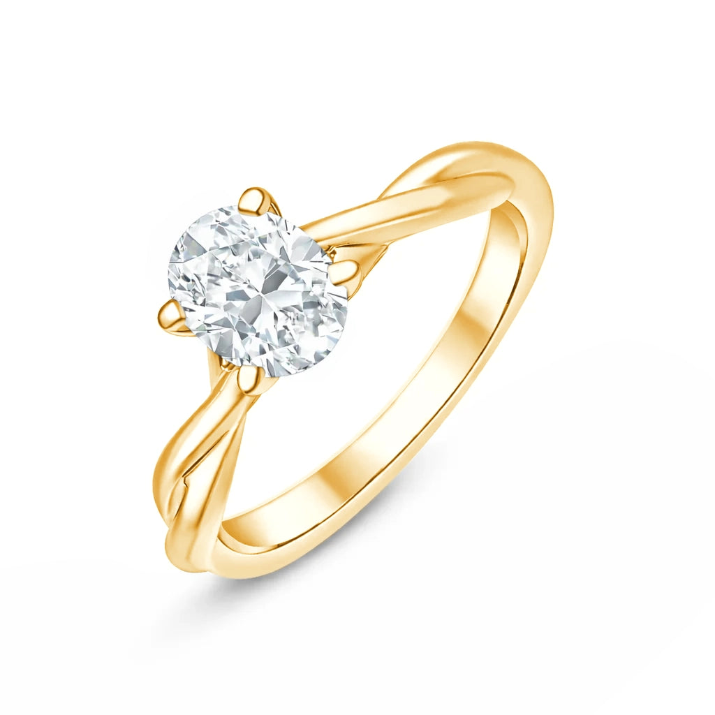 Oval Cut Twist Solitaire Engagement Ring