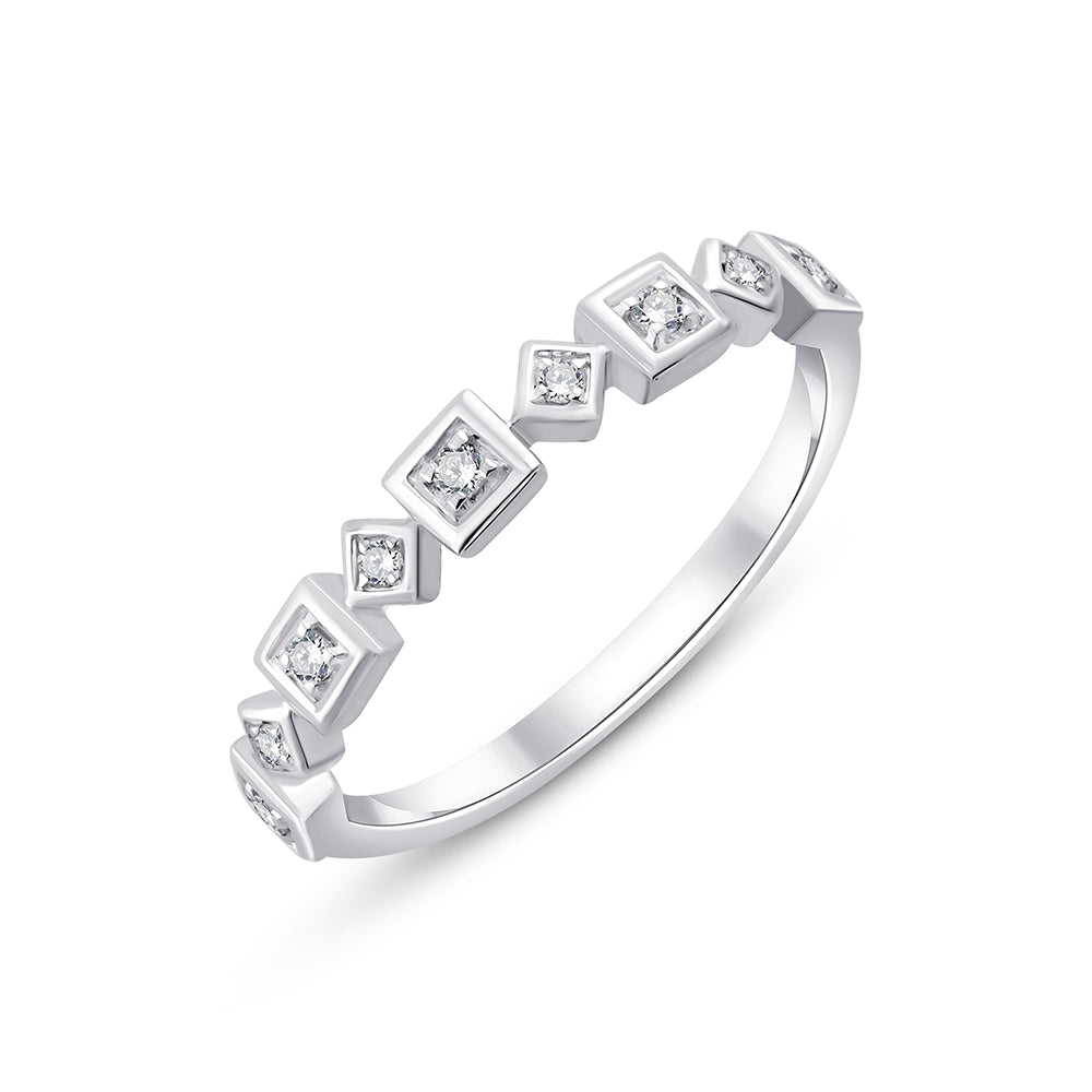 Brilliant Cut Geometric Frame Band