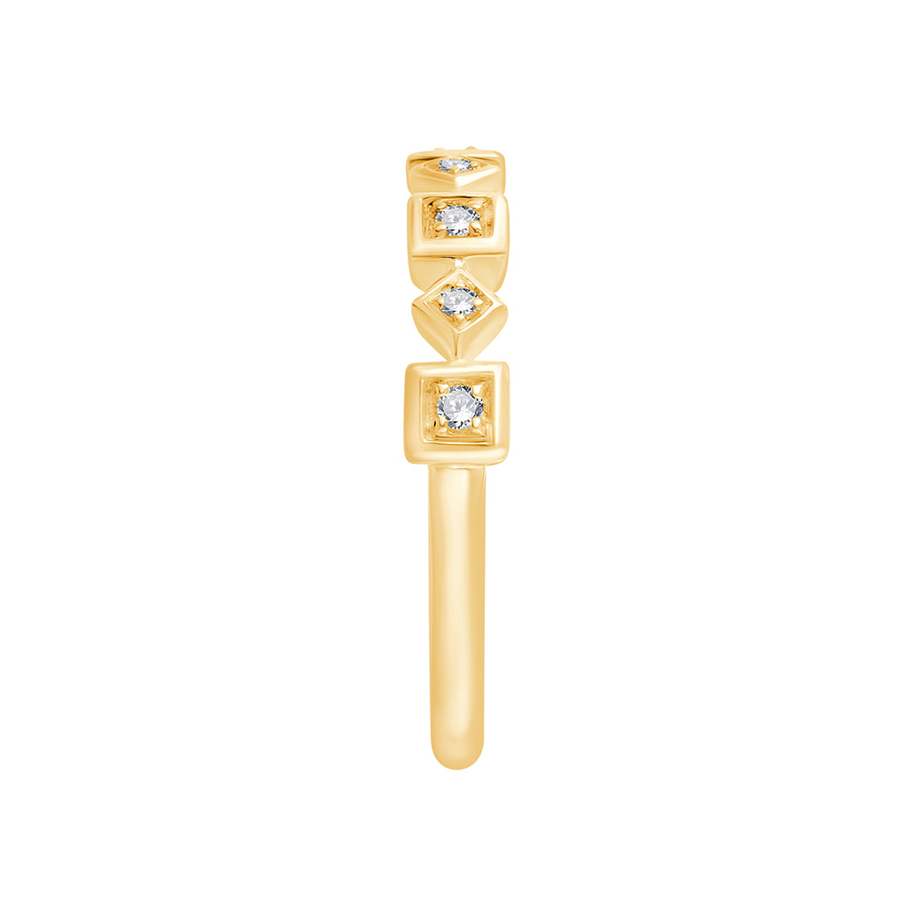Brilliant Cut Geometric Frame Band