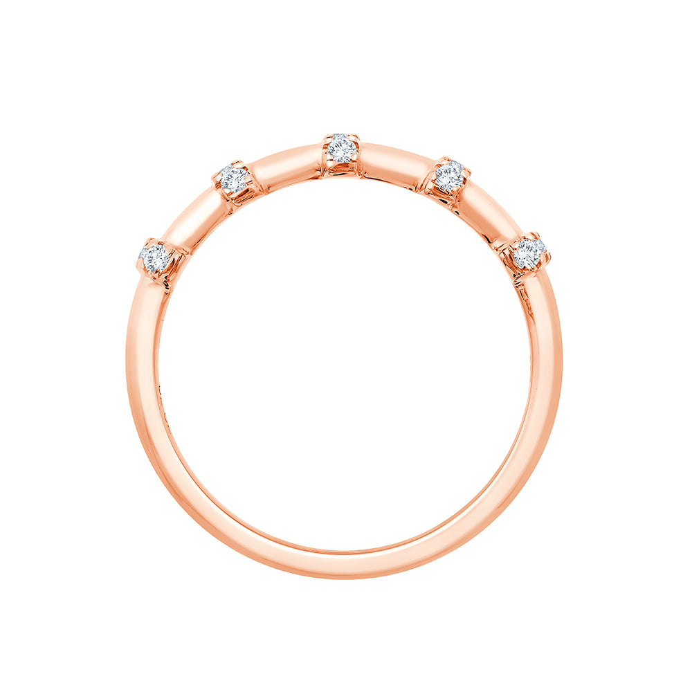 Brilliant Cut Bar Station Stackable Ring
