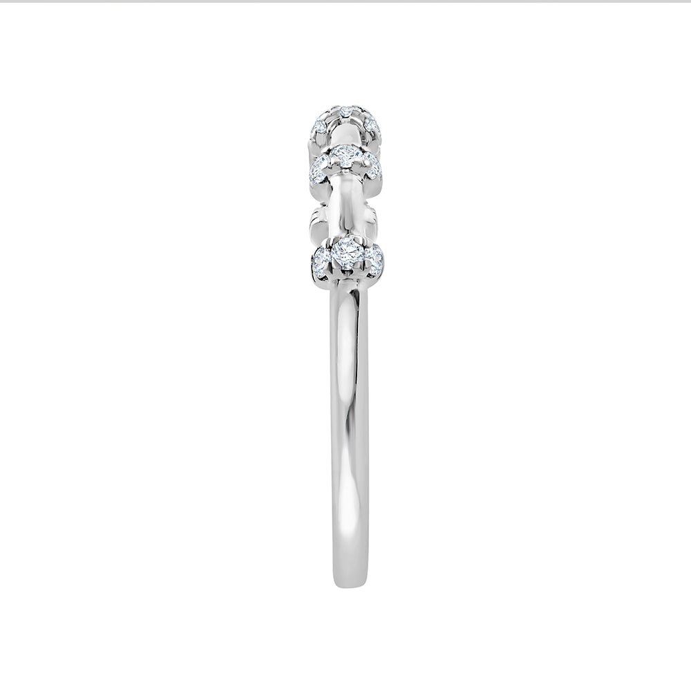 Brilliant Cut Bar Station Stackable Ring