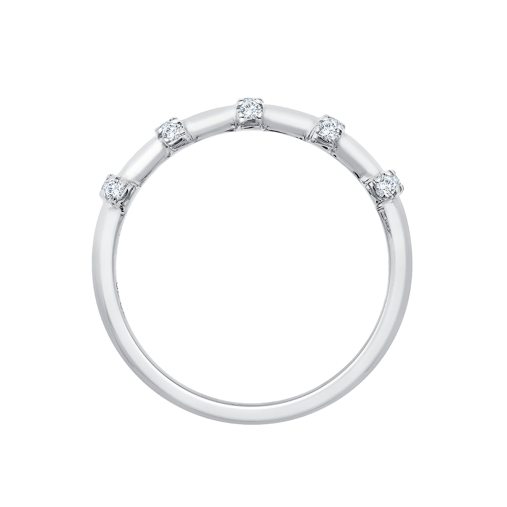Brilliant Cut Bar Station Stackable Ring