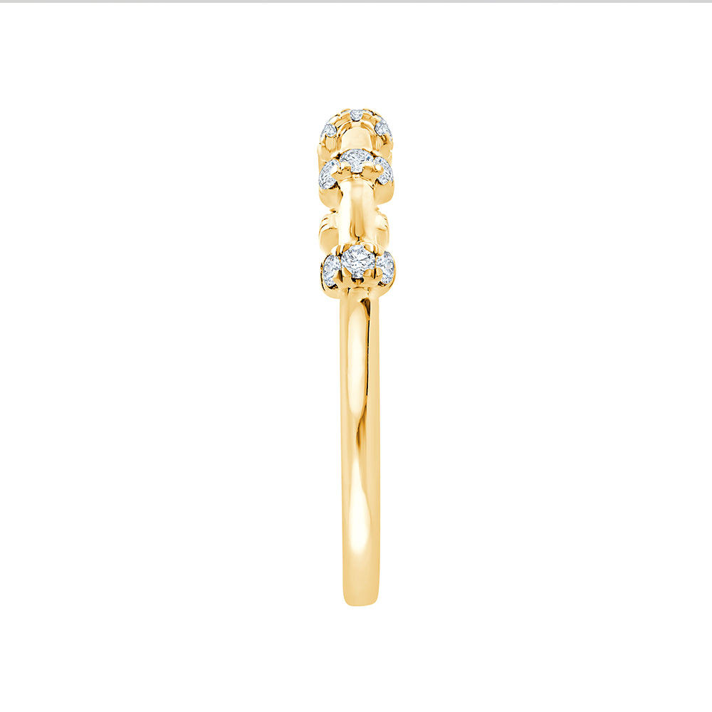 Brilliant Cut Bar Station Stackable Ring