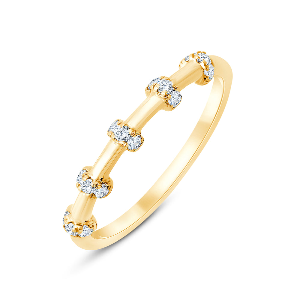 Brilliant Cut Bar Station Stackable Ring