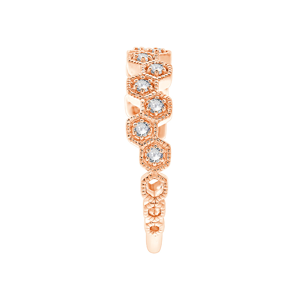 Brilliant Cut Hexagon Pattern Band