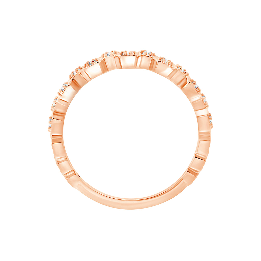 Brilliant Cut Hexagon Pattern Band