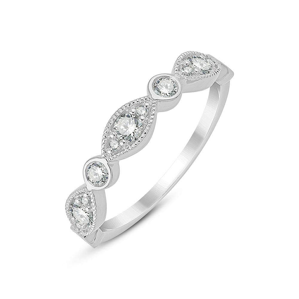 Brilliant Cut Alternating Frame Band