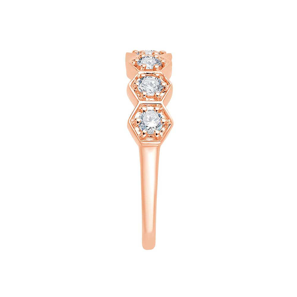 Hexagon Diamond Stackable Ring