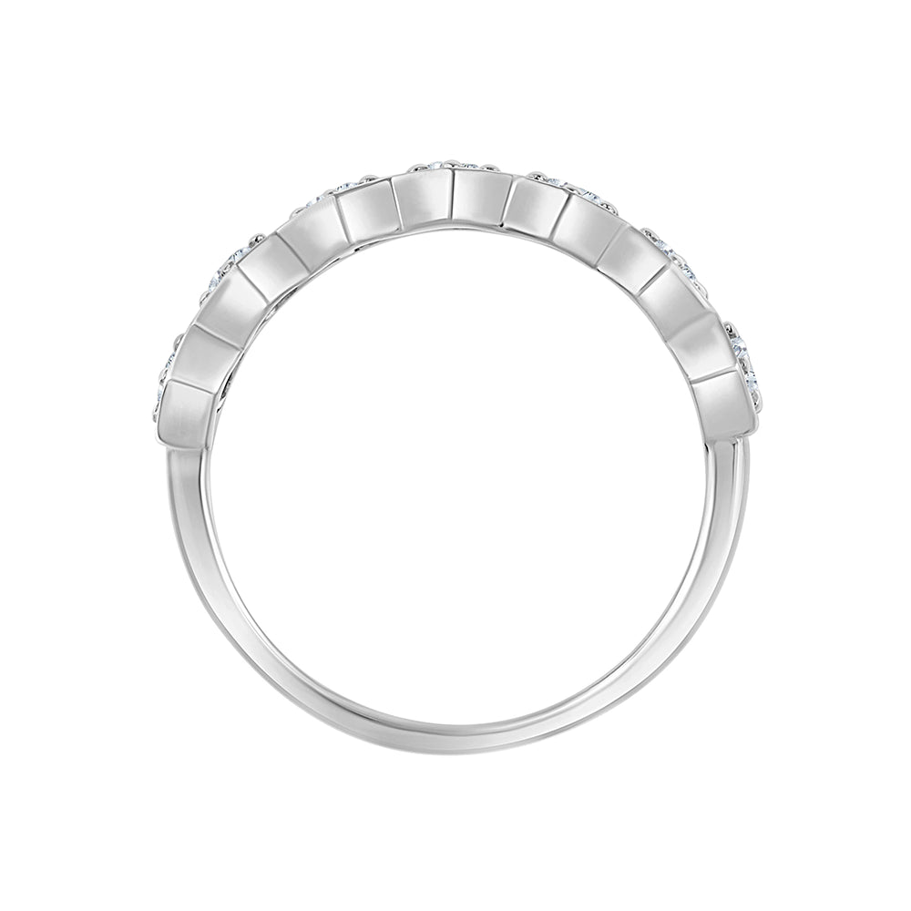 Hexagon Diamond Stackable Ring