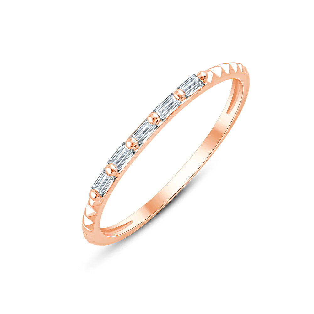 Baguette Cut Grooved Accent Band