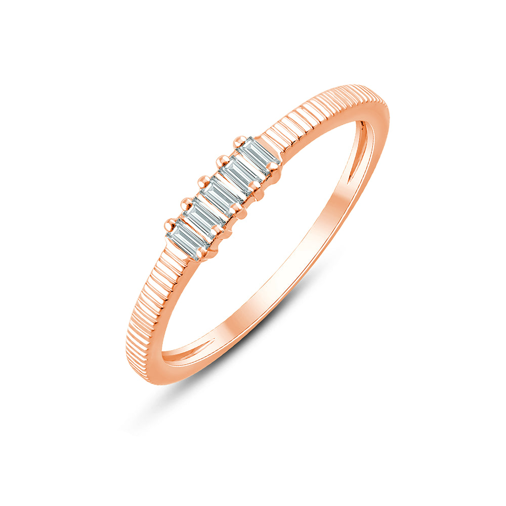 Baguette Cut Textured Accent Band