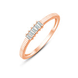 Baguette Cut Textured Accent Band