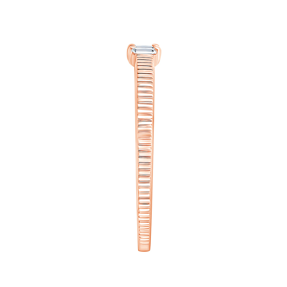 Baguette Cut Textured Accent Band