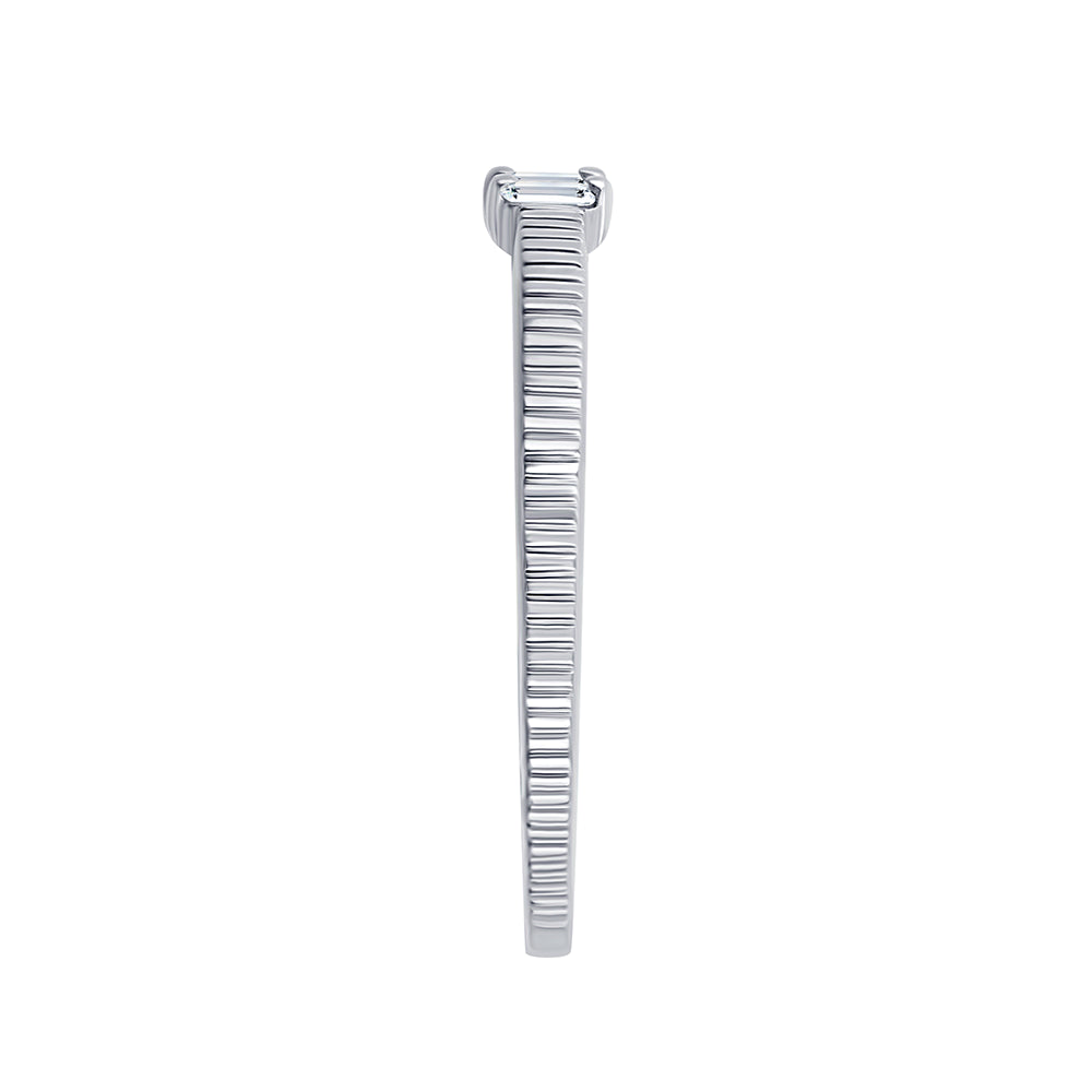 Baguette Cut Textured Accent Band