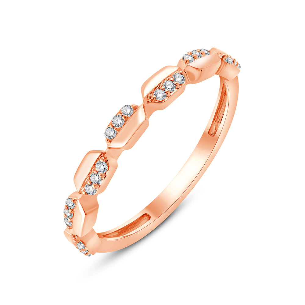 Brilliant Cut Alternating Geometric Band