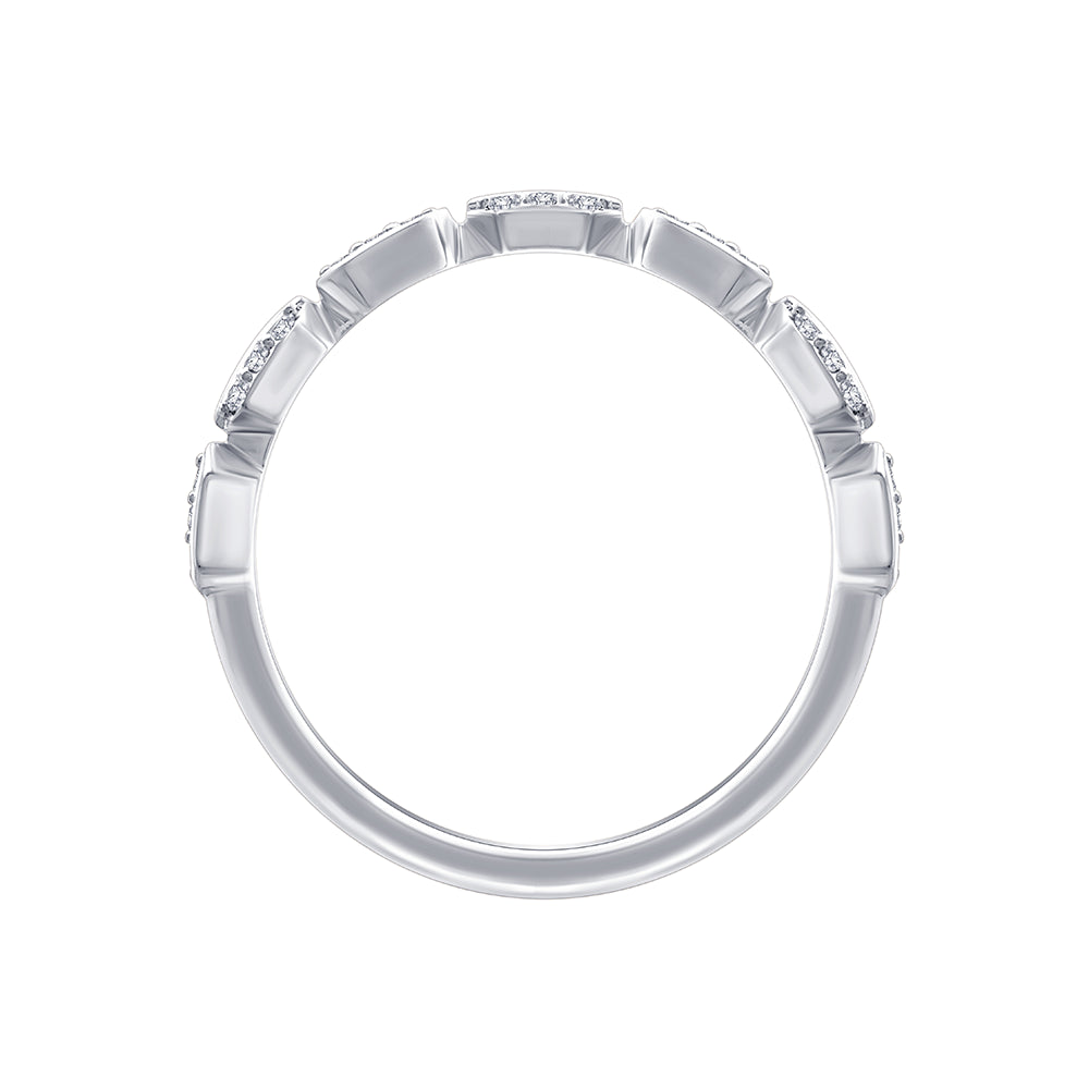 Brilliant Cut Alternating Geometric Band