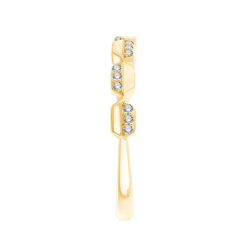 Brilliant Cut Alternating Geometric Band