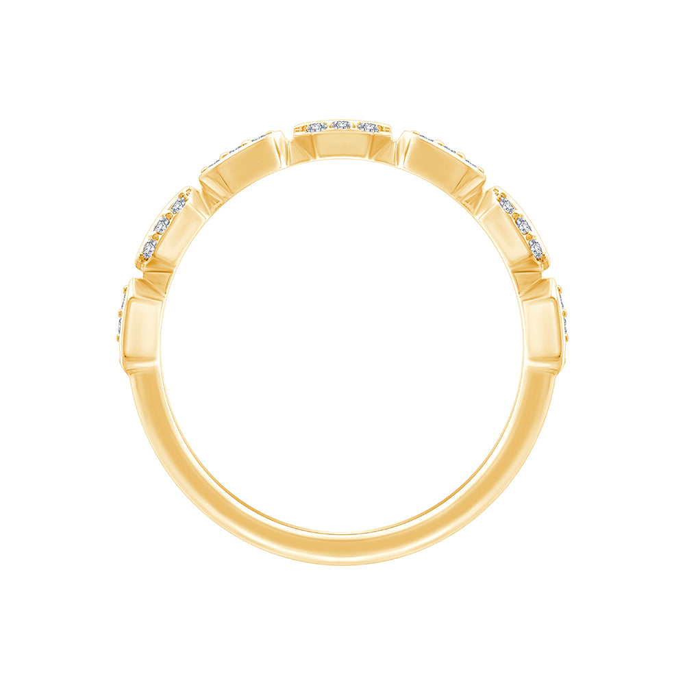 Brilliant Cut Alternating Geometric Band