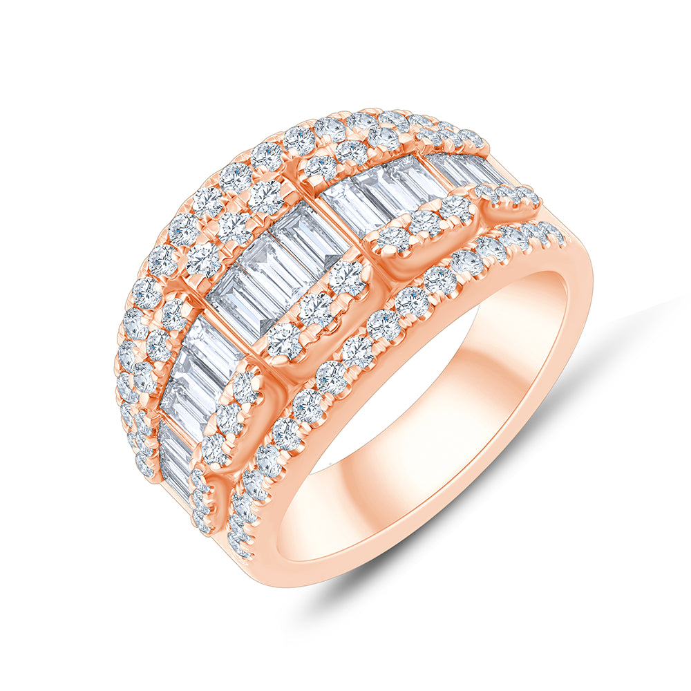 Baguette Row Layered Band 