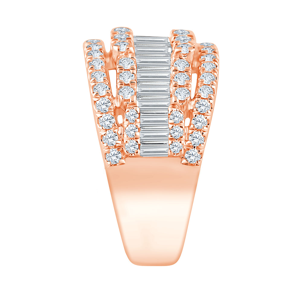 Baguette Row Layered Band 