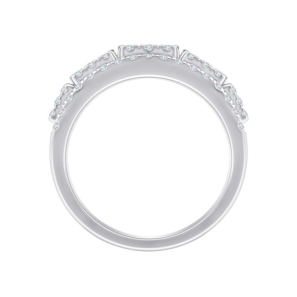 Baguette Row Layered Band 