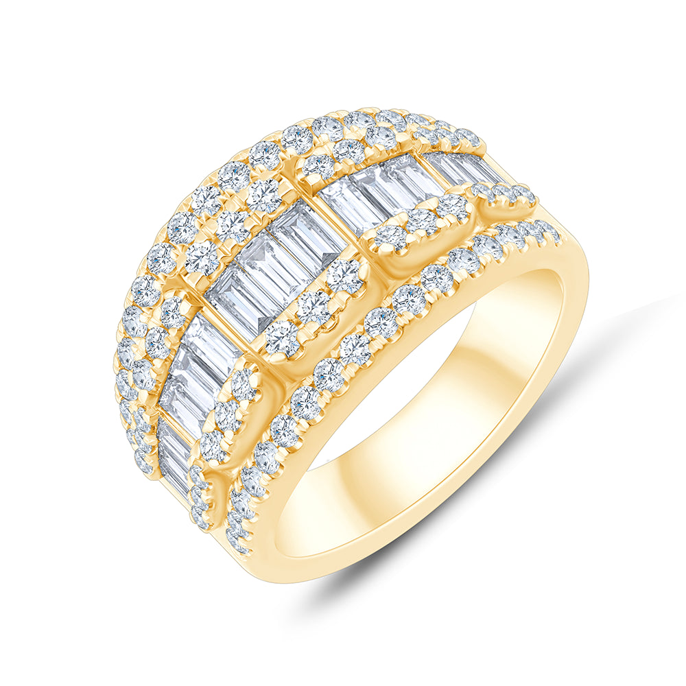 Baguette Row Layered Band 