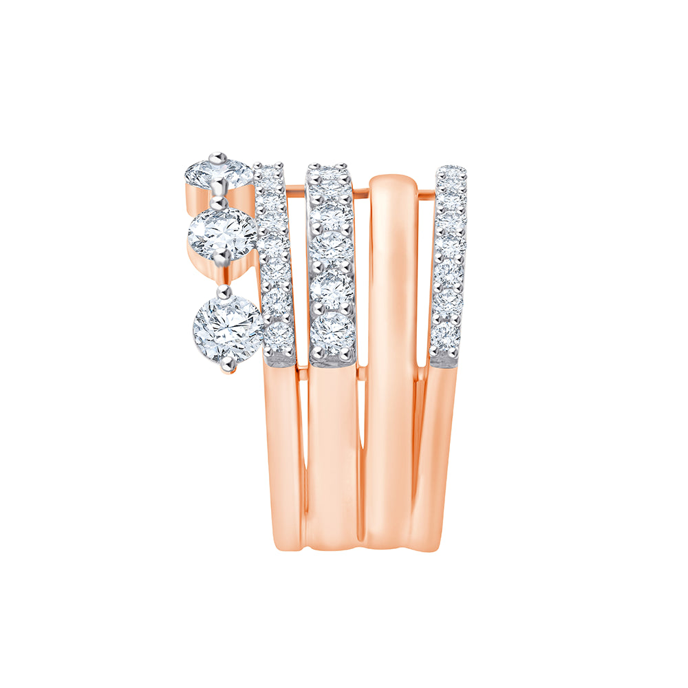 Brilliant Cut Stacked Crown Ring