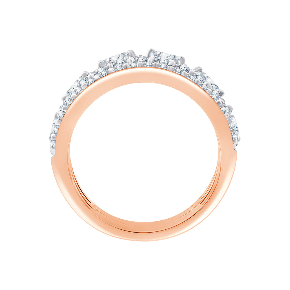 Brilliant Cut Stacked Crown Ring